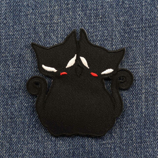 Aufnäher - Schwarze Katzen - schwarz - Patch
