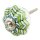 Ceramic door knob shabby chic Rosette - striped white - green - silver