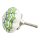 Ceramic door knob shabby chic Rosette - striped white - green - silver