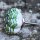 Ceramic door knob shabby chic Rosette - striped white - green - silver