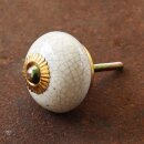 Möbelknauf aus Keramik Shabby Chic - used look - weiß