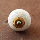 Möbelknauf aus Keramik Shabby Chic - used look - weiß