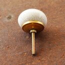 Möbelknauf aus Keramik Shabby Chic - used look - weiß
