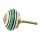 Ceramic door knob shabby chic - Stripes - green-blue