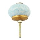 Möbelknauf aus Keramik Shabby Chic - Marmor - hellblau