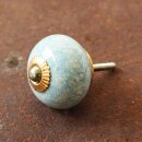 Möbelknauf aus Keramik Shabby Chic - Marmor - hellblau