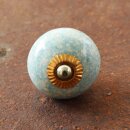 Möbelknauf aus Keramik Shabby Chic - Marmor - hellblau