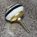 Möbelknauf aus Keramik Shabby Chic - Streifen & Striche - weiß - schwarz