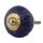 Ceramic door knob shabby chic - used look - blue - brown