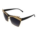 Retro Sonnenbrille - Augenbrauen - gold - schwarz