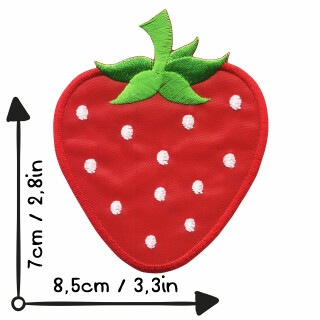 Aufnäher - Erdbeere - rot - Patch