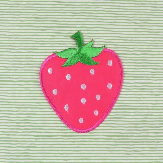 Aufnäher - Erdbeere - pink - Patch