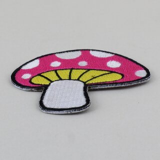 Aufnäher - Pilz - Fliegenpilz pink-weiß - Patch