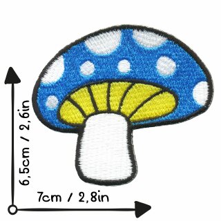 Aufnäher - Pilz - Fliegenpilz blau-weiß - Patch