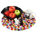 Felt Coaster - Felt balls - Coasters for drinks - multicoloured - round