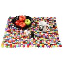 Felt Coaster - Felt balls - Coasters for drinks - multicoloured - square