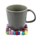 Felt Coaster - Felt balls - Coasters for drinks - multicoloured - square