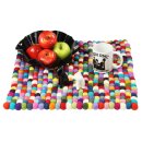 Felt Coaster - Felt balls - Coasters for drinks - multicoloured - square