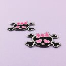 Patch - Skull with hearts - small pink