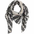 Cotton scarf - Dots 2,5 cm white - black 1 - squared kerchief