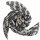Baumwolltuch - Totenkopf rund groß - Gruselgesicht - Schädel - weiß - schwarz - quadratisches Tuch