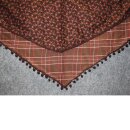 Scarf triangular - Flower pattern 3 - brown - ocher - red