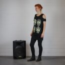 Tank Top mit Cut Outs - Minikleid - Cold Shoulder - Totenköpfe - Dia de Muertos - schwarz