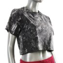 Crop Top - Shirt - Used Look - Stonewashed - black