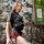 Crop Top - Shirt - Used Look - Stonewashed - black