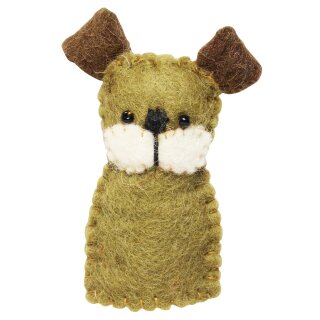 Fingerpuppe aus Filz - Hund - Mops - Finger Püppchen
