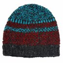 Woolen Hat - Knit Cap - Beanie - striped - red-blue