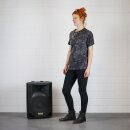 Shirt mit Cut Out links - Used Look - Asymmetrisch - Stonewashed - schwarz