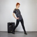 Shirt mit Cut Out links - Used Look - Asymmetrisch - Stonewashed - schwarz