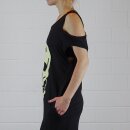 Tank Top mit Cut Outs - Minikleid - Cold Shoulder - Totenkopf - schwarz