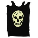 Tank Top mit Cut Outs - Minikleid - Cold Shoulder - Totenkopf - schwarz