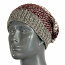 Woolen Hat - Knit Cap - Beanie - striped - red-white