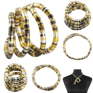 Flexible necklace snake chain silver-colored anthracite gold-colored dark chain bracelet
