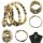 Flexible necklace snake chain silver-colored anthracite gold-colored dark chain bracelet