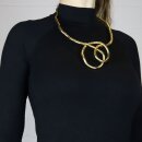 Flexible necklace snake chain gold-colored dark chain bracelet