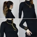 Flexible necklace snake chain gold-colored dark chain bracelet