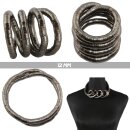 Flexible necklace snake chain anthracite chain bracelet