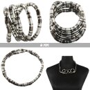 Flexible necklace snake chain silver-anthracite chain bracelet