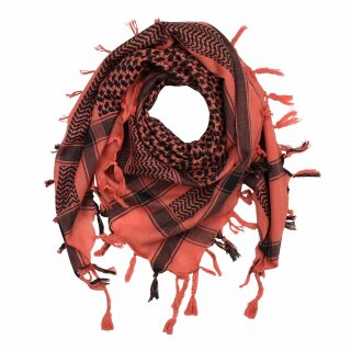 Kufiya - red-terracotta - black 02 - Shemagh - Arafat scarf