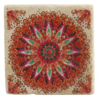 Magnet aus Travertin 4,8x4,8 cm - Vintage Look - Modell 34