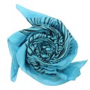 Cotton Scarf - Zebra turquoise - black - squared kerchief