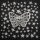 Baumwolltuch - Sterne mit Schmetterling schwarz - weiß - quadratisches Tuch