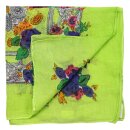 Cotton Scarf - Flowers 2 green light - squared kerchief