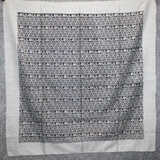 Baumwolltuch - Blumenmuster 3 grau - quadratisches Tuch