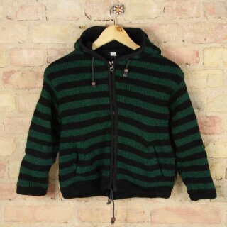 Kinderjacke Streifen - Modell 09 - schwarz - grün L