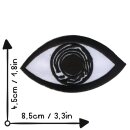 Aufnäher - Auge - weiß-schwarz 8,5 cm - Sticker